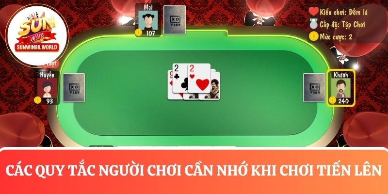 Các quy tắc người chơi cần nhớ khi chơi tiến lên