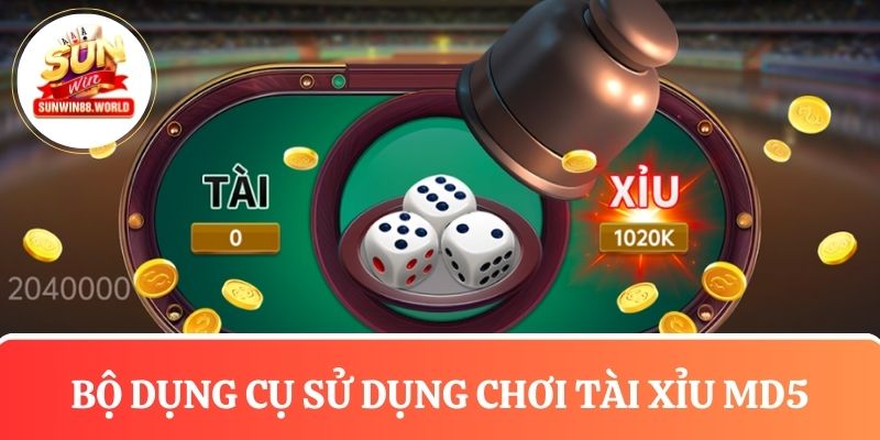 Bộ dụng cụ được sử dụng chơi tài xỉu MD5