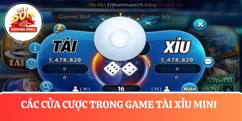 Cửa đặt cược chơi tài xỉu phiên bản mini