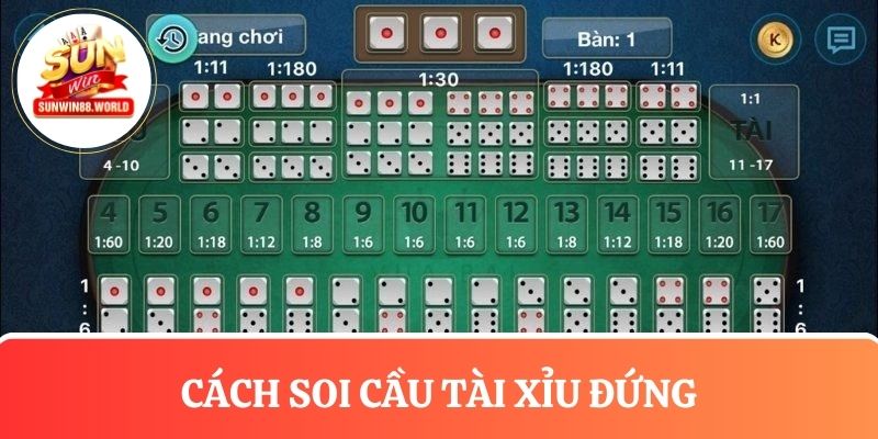 Soi cầu tài xỉu đứng và những điều cần lưu ý 