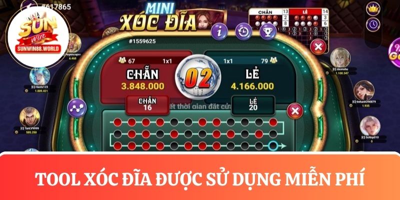 Sử dụng công cụ hack xóc đĩa miễn phí